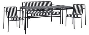 HAY - Palissade matgrupp med bord, trädgårdsbänk & 2 st karmstolar anthracite - Matgrupper utomhus - Ronan & Erwan Bouroullec