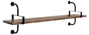 Gubi - Démon - 2 fästen, Trä: Valnöt, Bredd: 155 cm, 1 hyllplan - Vägghyllor - Mathieu Matégot - Träfärgad,Svart - Trä