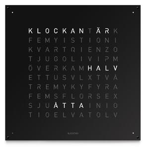 Qlocktwo - Qlocktwo Earth 90 Stainless Steel - Black Pepper, SE - Klockor - Biegert & Funk - Svart