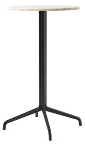 Audo Copenhagen - Harbour Column Bar Table 4-star - Black/Off White - Ø60 cm - Barbord - Norm Architects - Svart - Metall/Sten