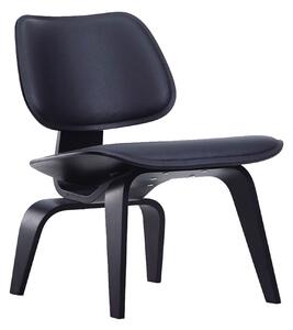 Vitra - Plywood Group - LCW, Svart ek, Läder Nero - Fåtöljer - Charles & Ray Eames - Brun - Läder/Metall/Trä/Skum