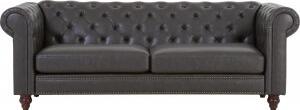 Royal Chesterfield 3-sits soffa mörkbrunt konstläder