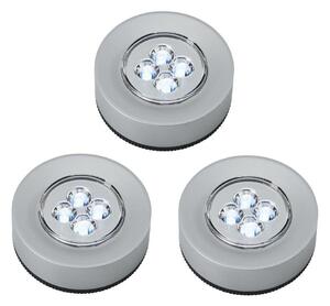 SET 3x LED Touch orienteringslampa 1xLED/2W/4,5V silver