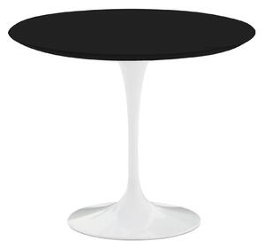 Knoll - Saarinen Round Table - Matbord, Ø 91 cm, Vitt underrede, skiva i Svart laminat - Matbord - Eero Saarinen