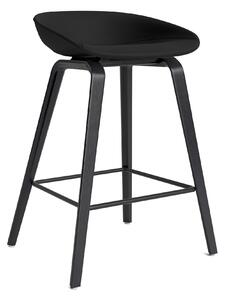 HAY - About a Stool AAS33 Low, Black Footrest, Black Oak/Cat.6 Sense Black - Barstolar - Hee Welling - Metall/Trä/Plast
