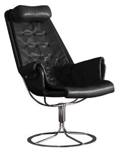 DUX - Jetson Fåtölj Helklädd, Bärande Väv Flax 21, Läder Dakota 88 Svart - Fåtöljer - Bruno Mathsson - Svart - Läder/Naturmaterial/Metall/Syntetiskt