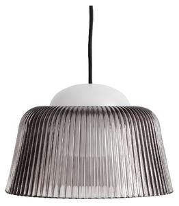 HAY - Brim Pendant 245 Smoked Grey Glass, Cord Color Black - Pendellampor - Naoto Fukasawa - Grå
