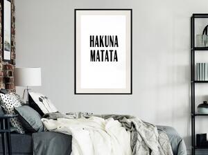 Inramad Poster / Tavla - Hakuna Matata - 20x30 Svart ram med passepartout