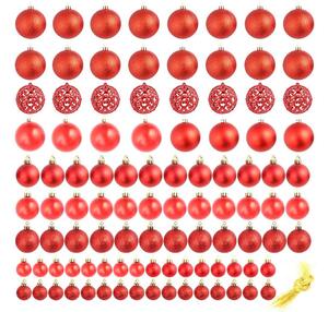 Julgranskulor 100 delar set 3/4/6 cm röd - Röd