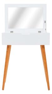 Sminkbord med spegel MDF 60x40x75 cm - Vit