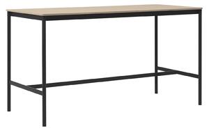 Muuto - Base High Table - 190 x 85 cm, Skiva - Ekfanér - Plywoodkant, Underrede - Svart, Höjd - 105 cm - Barbord - Mika Tolvanen - Svart - Metall/Trä