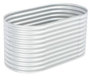 Odlingslåda upphöjd galvaniserat stål 160x80x81 cm silver - Silver