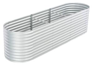 Odlingslåda upphöjd galvaniserat stål 320x80x81 cm silver - Silver