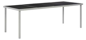Trädgårdsbord svart 220x90x74,5 cm stål - Svart