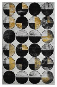 Art Circle svart/guld - maskinvävd matta