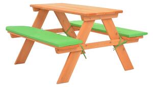 Picknickbord för barn med bänkar 89x79x50 cm massivt granträ - Brun