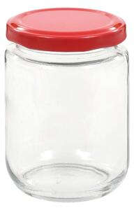 Syltburkar i glas med röda lock 48 st 230 ml - Röd