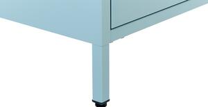 Nattduksbord Ljusblå Stål Industriell Design 2 Lådor Sovrum Förvaringsmöbler Beliani