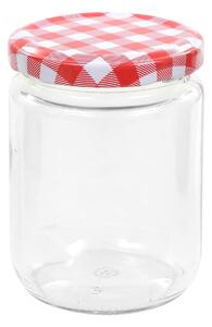 Syltburkar i glas med vita och röda lock 96 st 230 ml - Röd