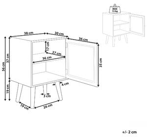 Sängbord Ljust trä MDF-Faner med Rotting Låda Boho-stil Nattduksbord Sovrum Beliani