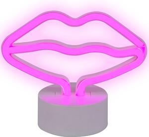 LED Neonlampa Läppar Rosa PVC Ljus Batteridriven Dekorativ Dachshund Lampa Beliani