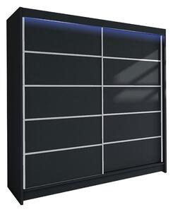Garderob + LED - Svart