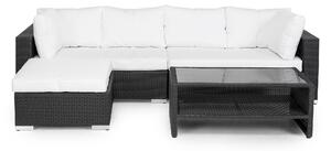 BAHAMAS Loungegrupp Medium + Bord Hylla + Divan Svart -