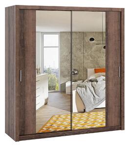 BRASEL Garderob 200 cm med Spegel Natur -