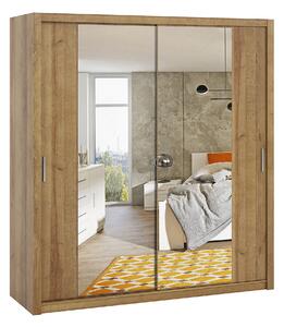 BRASEL Garderob 200 cm med Spegel Gyllen Natur -