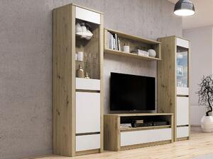 LENDORF Tv-möbelset 130 cm Ek/Vit - Natur|Vit