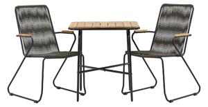 HOLMBECK Caféset 70 cm + 2 st Bois Karmstolar Svart/Brun -