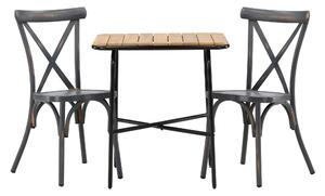 HOLMBECK Caféset 70 cm + 2 st Tablas Matstolar Mörkgrå/Brun -