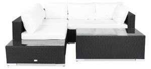 BAHAMAS Loungegrupp Small + Bord + Sidobord Svart -