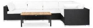 BAHAMAS Loungegrupp Medium + Bord Svart/Teak Svart -