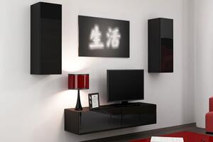 WILBER TV-möbelset 210x40x180 cm - Svart/Vit
