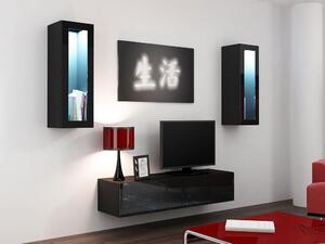 WILBER TV-möbelset 210x40x180 cm - Svart/Vit
