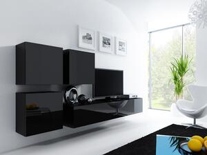 WILBER TV-möbelset 230x40x180 cm - Svart/Vit