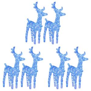 Julrenar 6 st Blå 240 lysdioder akryl