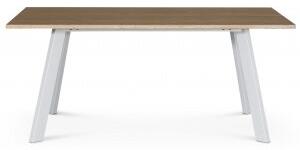 Freddy avlångt matbord i whitewash med vita metallben - 170x90 cm