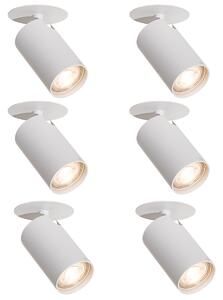 Set med 6 moderna infällda spotlights vita GU10 50mm - Chels
