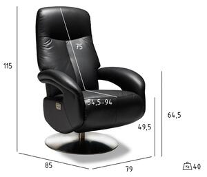 Recliner m elektrisk kontroll Bull, 79x85x115