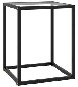 Soffbord svart med härdat glas 40x40x50 cm - Svart