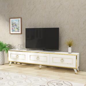 Rame Tv-bänk 180 cm Guld/Vit -