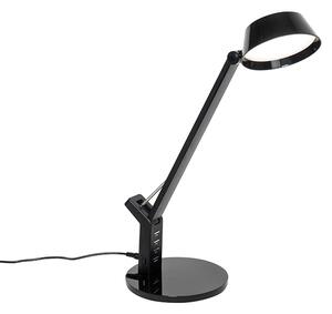 Design bordslampa svart inkl. LED med USB-anslutning - Edward