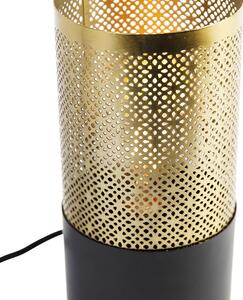 Industriell bordslampa svart med guld - Raspi