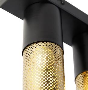 Industriell taklampa svart med guld 2 lampor - Raspi