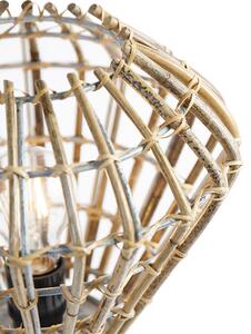 Lantlig bordslampa stativ bambu med vit - Canna Diamond