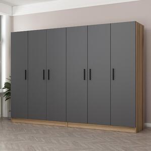 Poolburn Garderob 270 cm Grå/Brun -