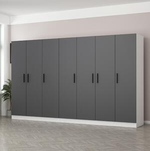 Poolburn Garderob 315 cm Grå/Vit -