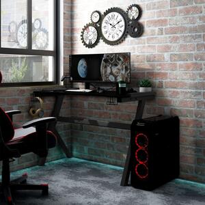 Gamingskrivbord LED med Y-formade ben svart 110x60x75 cm